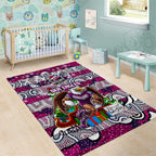 Sea Eagles Rugby Merry Christmas Area Rug Indigenous Australian Art