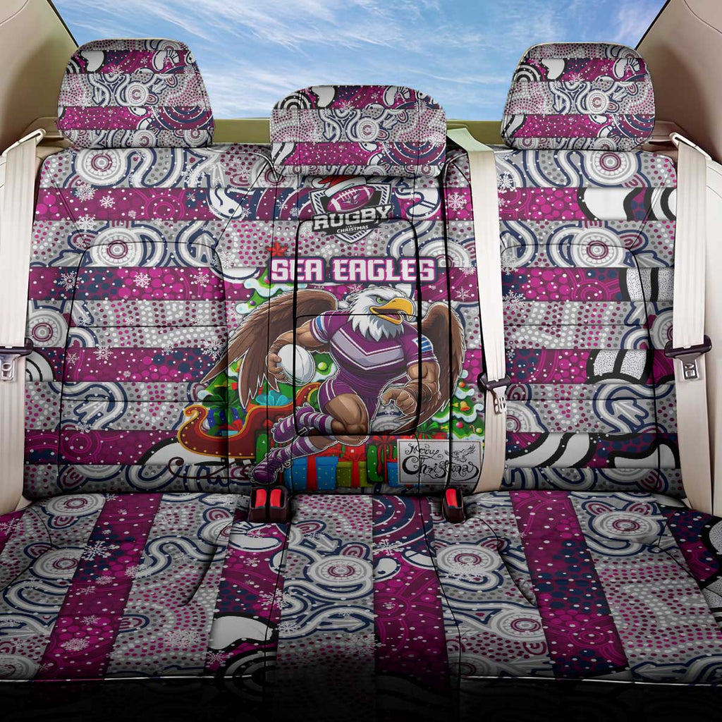 Sea Eagles Rugby Merry Christmas Back Car Seat Cover Indigenous Australian Art