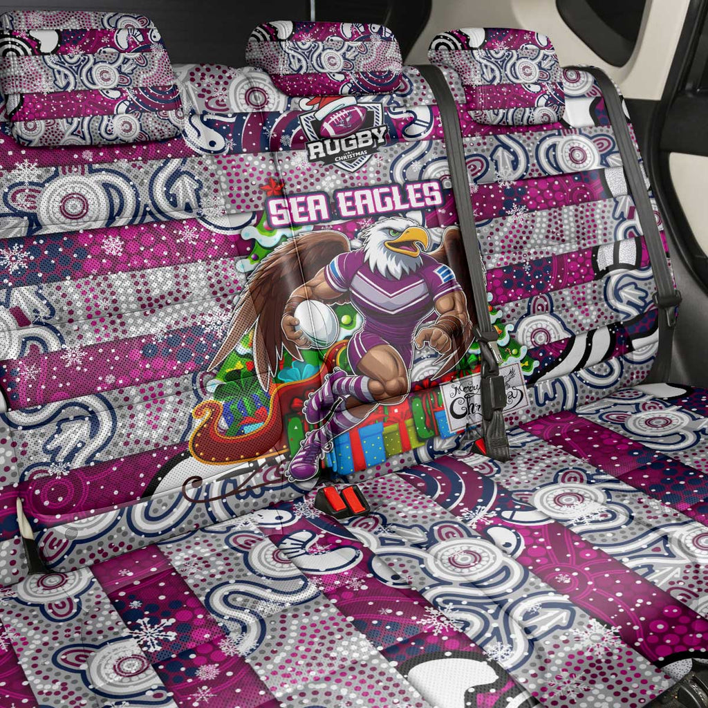 Sea Eagles Rugby Merry Christmas Back Car Seat Cover Indigenous Australian Art