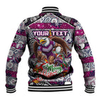 Custom Sea Eagles Rugby Merry Christmas Baseball Jacket Indigenous Australian Art