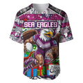 Custom Sea Eagles Rugby Merry Christmas Baseball Jersey Indigenous Australian Art