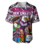 Custom Sea Eagles Rugby Merry Christmas Baseball Jersey Indigenous Australian Art