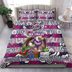 Sea Eagles Rugby Merry Christmas Bedding Set Indigenous Australian Art