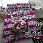 Sea Eagles Rugby Merry Christmas Bedding Set Indigenous Australian Art