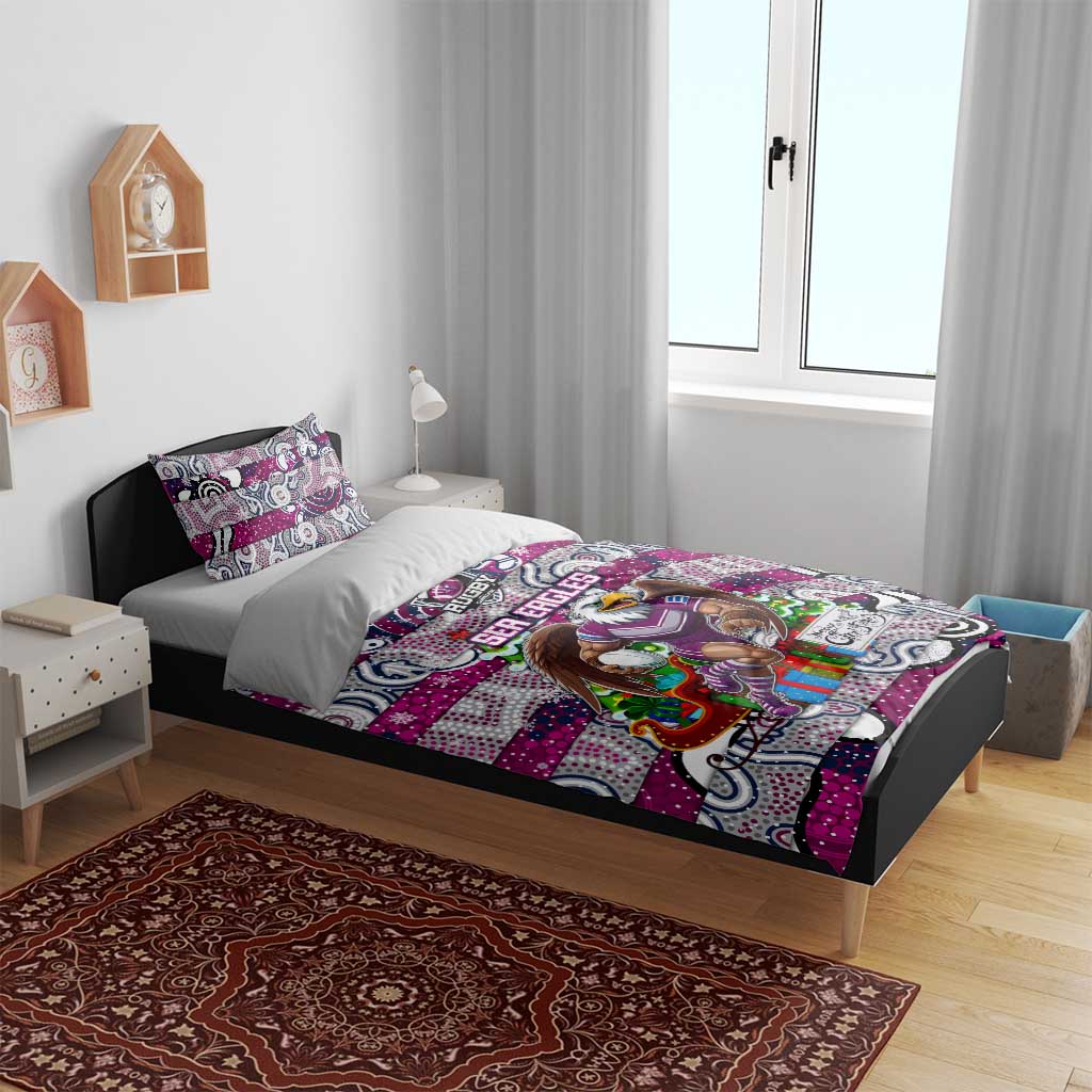 Sea Eagles Rugby Merry Christmas Bedding Set Indigenous Australian Art