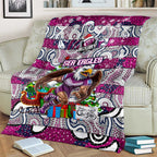 Sea Eagles Rugby Merry Christmas Blanket Indigenous Australian Art