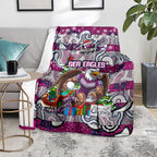 Sea Eagles Rugby Merry Christmas Blanket Indigenous Australian Art