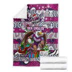 Sea Eagles Rugby Merry Christmas Blanket Indigenous Australian Art
