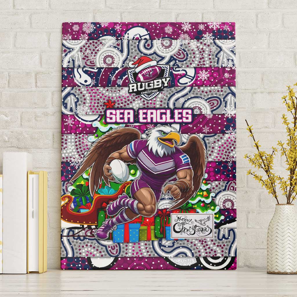 Sea Eagles Rugby Merry Christmas Canvas Wall Art Indigenous Australian Art