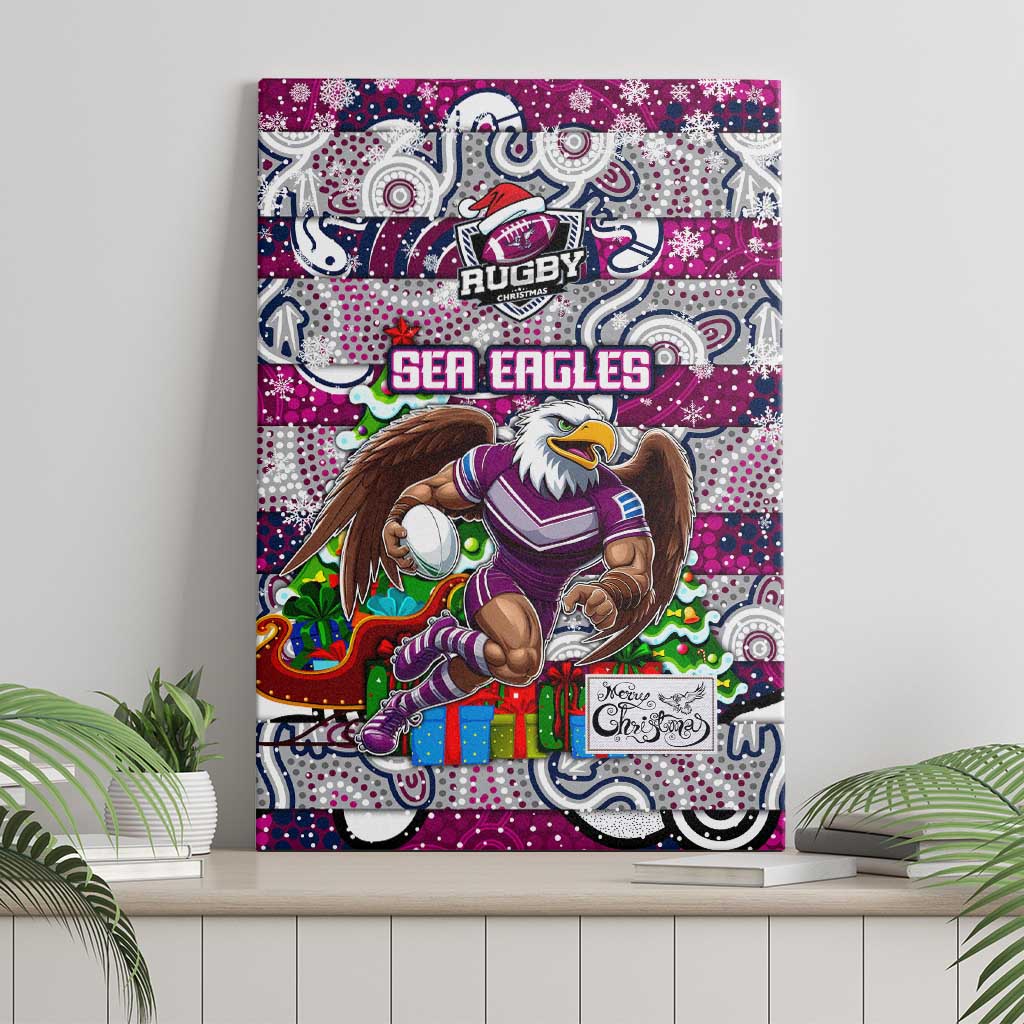 Sea Eagles Rugby Merry Christmas Canvas Wall Art Indigenous Australian Art
