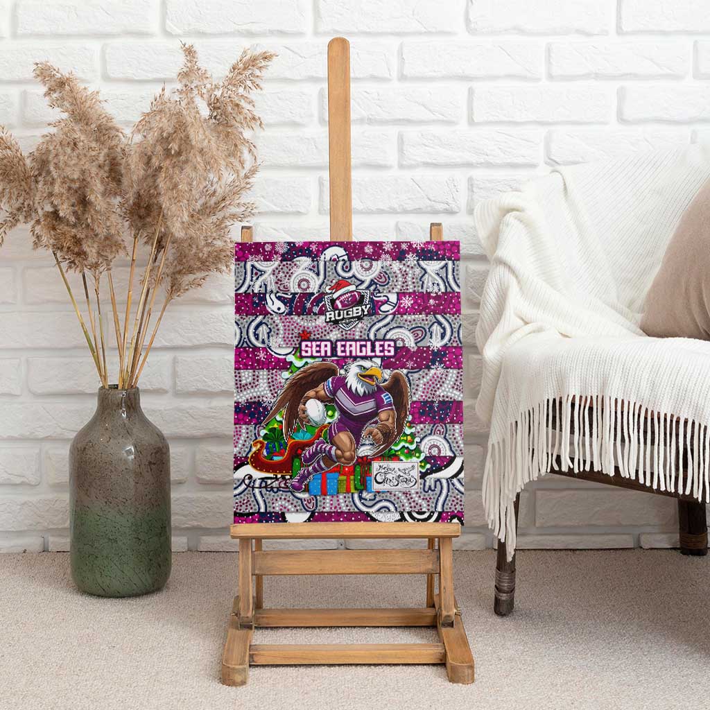 Sea Eagles Rugby Merry Christmas Canvas Wall Art Indigenous Australian Art