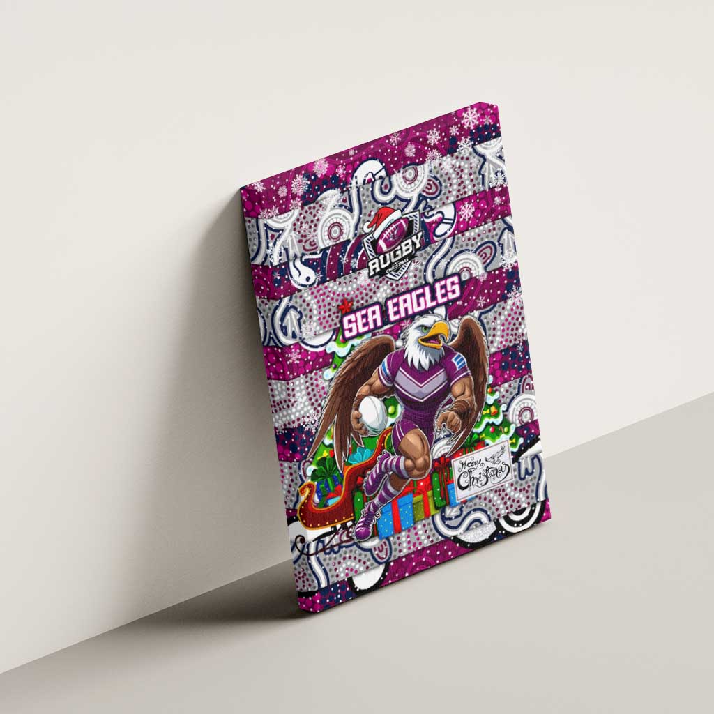 Sea Eagles Rugby Merry Christmas Canvas Wall Art Indigenous Australian Art