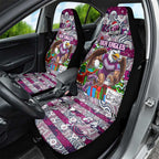 Sea Eagles Rugby Merry Christmas Car Seat Cover Indigenous Australian Art
