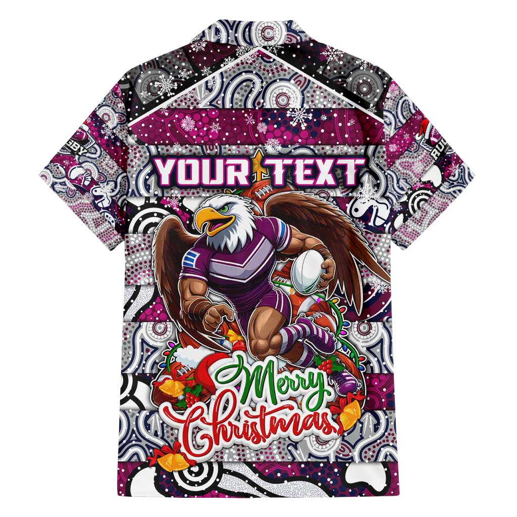 Custom Sea Eagles Rugby Merry Christmas Family Matching Off Shoulder Maxi Dress and Hawaiian Shirt Indigenous Australian Art