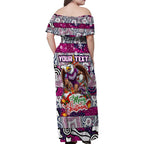 Custom Sea Eagles Rugby Merry Christmas Family Matching Off Shoulder Maxi Dress and Hawaiian Shirt Indigenous Australian Art