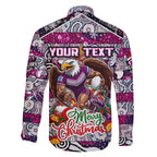 Custom Sea Eagles Rugby Merry Christmas Family Matching Puletasi and Hawaiian Shirt Indigenous Australian Art