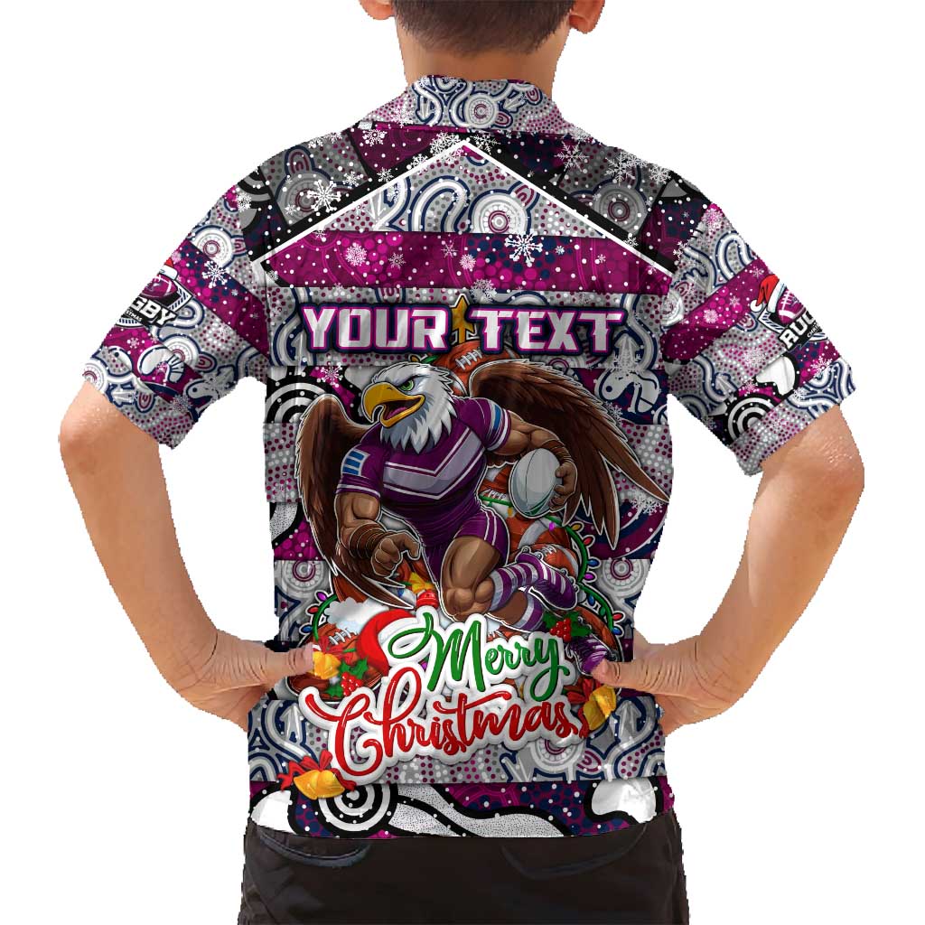 Custom Sea Eagles Rugby Merry Christmas Family Matching Summer Maxi Dress and Hawaiian Shirt Indigenous Australian Art