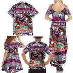 Custom Sea Eagles Rugby Merry Christmas Family Matching Summer Maxi Dress and Hawaiian Shirt Indigenous Australian Art