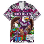 Custom Sea Eagles Rugby Merry Christmas Family Matching Tank Maxi Dress and Hawaiian Shirt Indigenous Australian Art