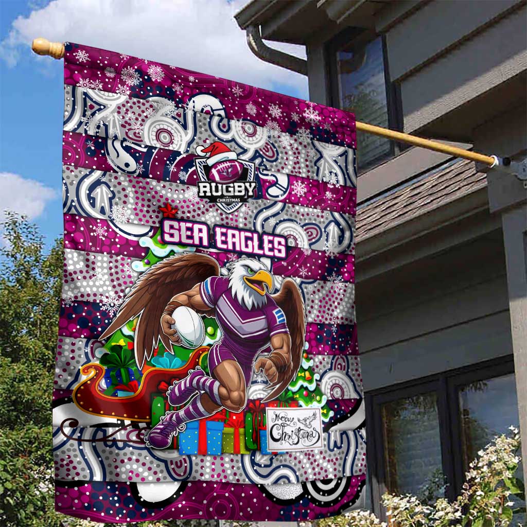 Sea Eagles Rugby Merry Christmas Garden Flag Indigenous Australian Art
