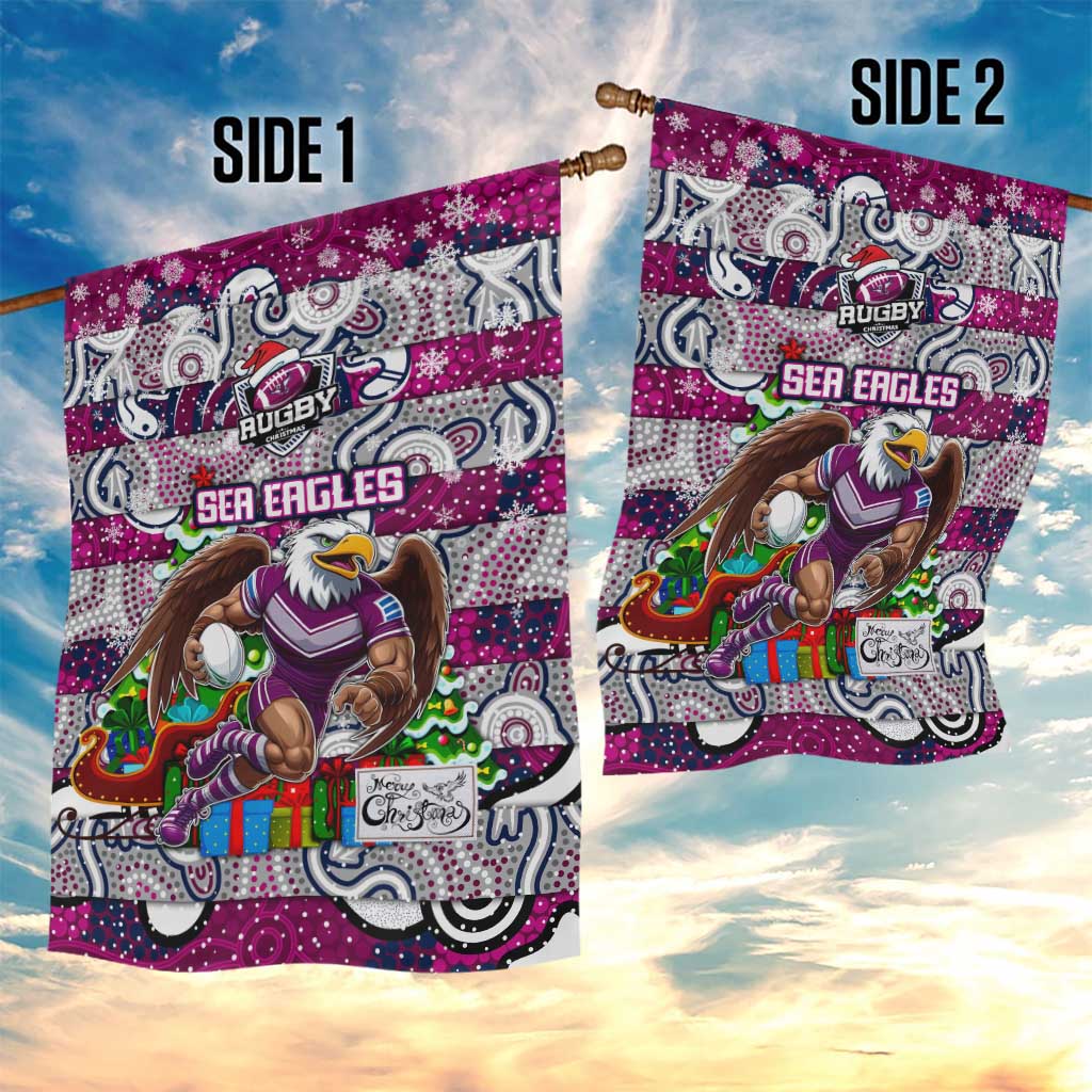 Sea Eagles Rugby Merry Christmas Garden Flag Indigenous Australian Art