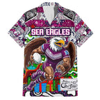 Custom Sea Eagles Rugby Merry Christmas Hawaiian Shirt Indigenous Australian Art