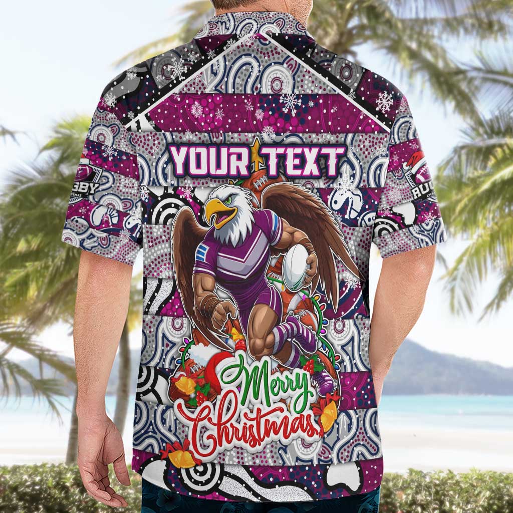 Custom Sea Eagles Rugby Merry Christmas Hawaiian Shirt Indigenous Australian Art