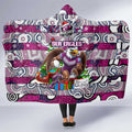 Sea Eagles Rugby Merry Christmas Hooded Blanket Indigenous Australian Art