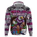Custom Sea Eagles Rugby Merry Christmas Hoodie Indigenous Australian Art