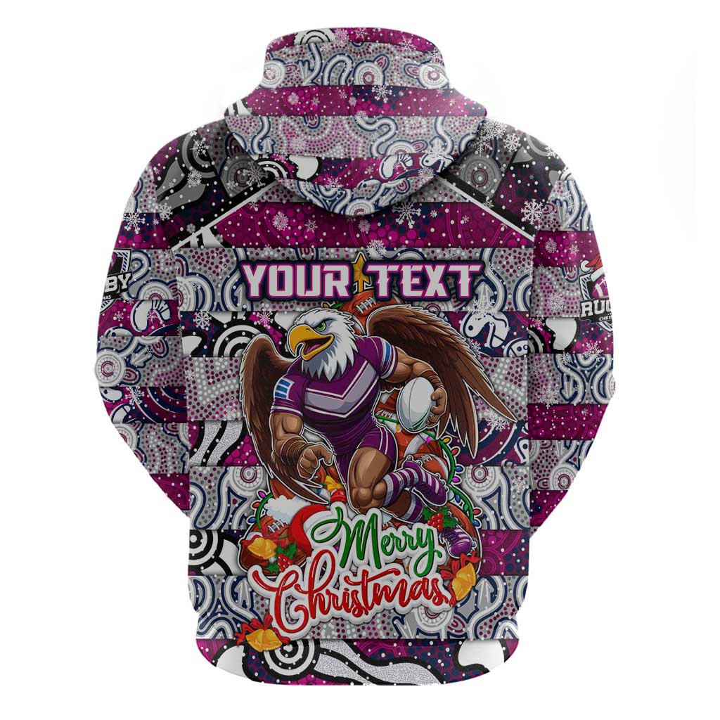 Custom Sea Eagles Rugby Merry Christmas Hoodie Indigenous Australian Art