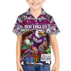 Custom Sea Eagles Rugby Merry Christmas Kid Hawaiian Shirt Indigenous Australian Art