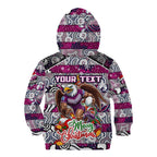 Custom Sea Eagles Rugby Merry Christmas Kid Hoodie Indigenous Australian Art