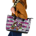 Sea Eagles Rugby Merry Christmas Leather Tote Bag Indigenous Australian Art