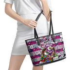 Sea Eagles Rugby Merry Christmas Leather Tote Bag Indigenous Australian Art