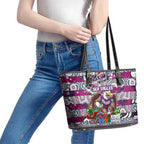 Sea Eagles Rugby Merry Christmas Leather Tote Bag Indigenous Australian Art