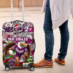 Sea Eagles Rugby Merry Christmas Luggage Cover Indigenous Australian Art