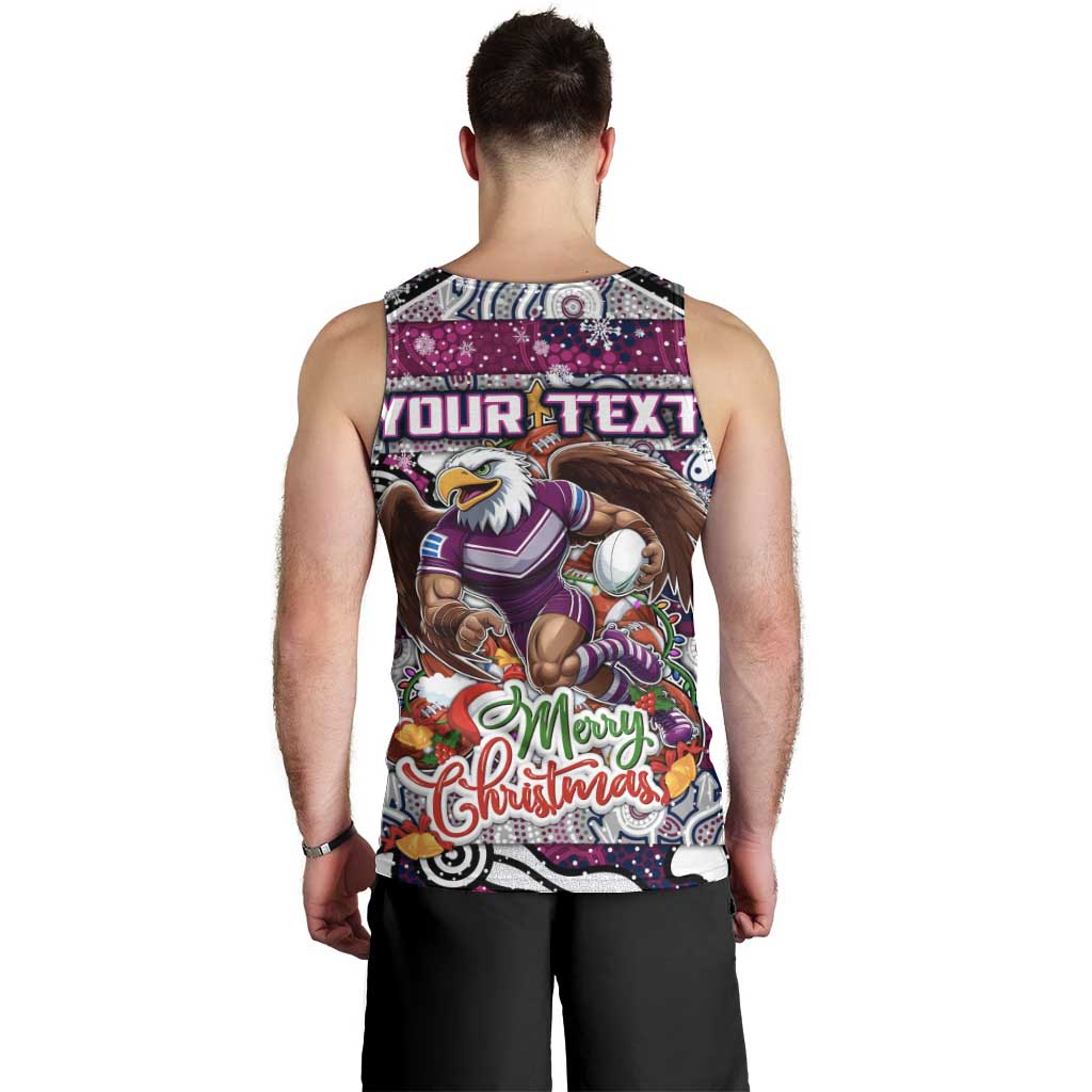 Custom Sea Eagles Rugby Merry Christmas Men Tank Top Indigenous Australian Art