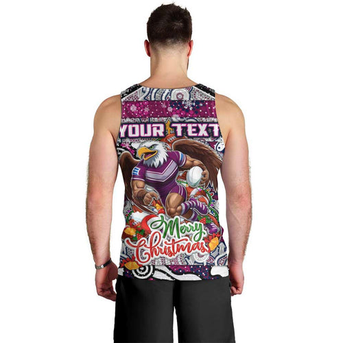Custom Sea Eagles Rugby Merry Christmas Men Tank Top Indigenous Australian Art