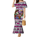 Custom Sea Eagles Rugby Merry Christmas Mermaid Dress Indigenous Australian Art