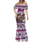 Custom Sea Eagles Rugby Merry Christmas Mermaid Dress Indigenous Australian Art