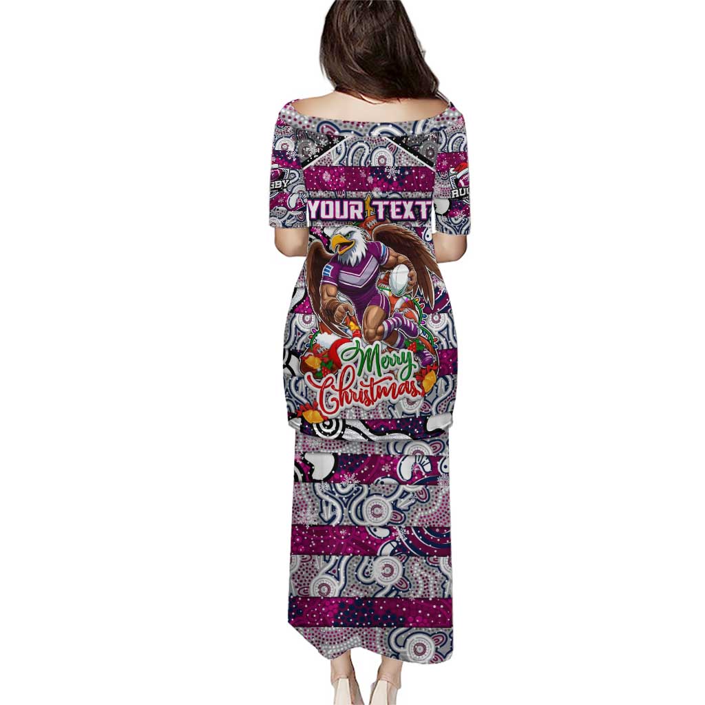 Custom Sea Eagles Rugby Merry Christmas Puletasi Indigenous Australian Art