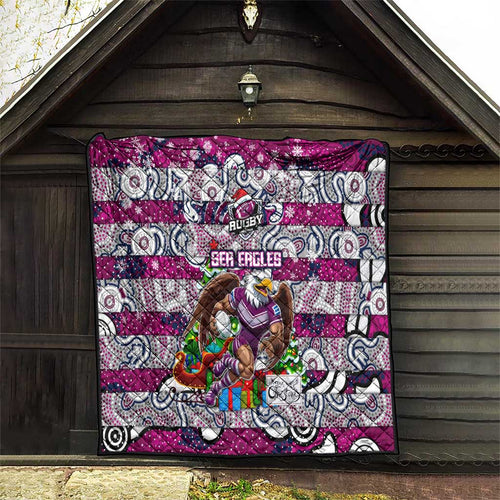 Sea Eagles Rugby Merry Christmas Quilt Indigenous Australian Art