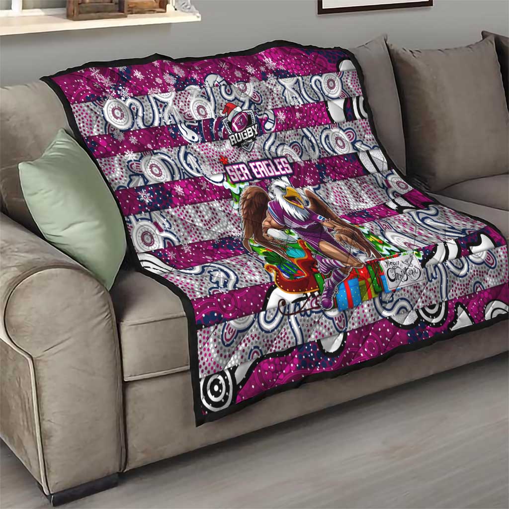 Sea Eagles Rugby Merry Christmas Quilt Indigenous Australian Art