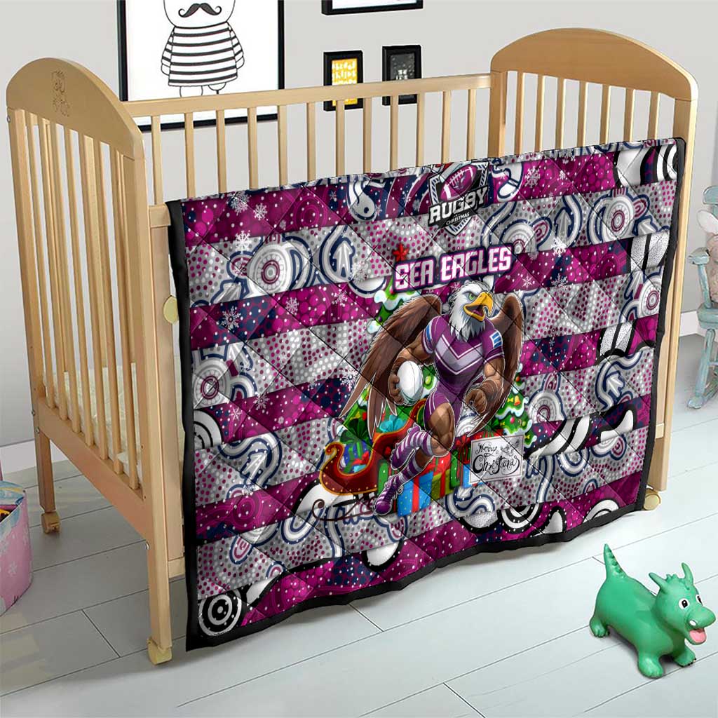 Sea Eagles Rugby Merry Christmas Quilt Indigenous Australian Art