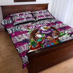 Sea Eagles Rugby Merry Christmas Quilt Bed Set Indigenous Australian Art