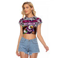 Custom Sea Eagles Rugby Merry Christmas Raglan Cropped T Shirt Indigenous Australian Art