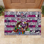 Sea Eagles Rugby Merry Christmas Rubber Doormat Indigenous Australian Art