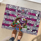 Sea Eagles Rugby Merry Christmas Rubber Doormat Indigenous Australian Art