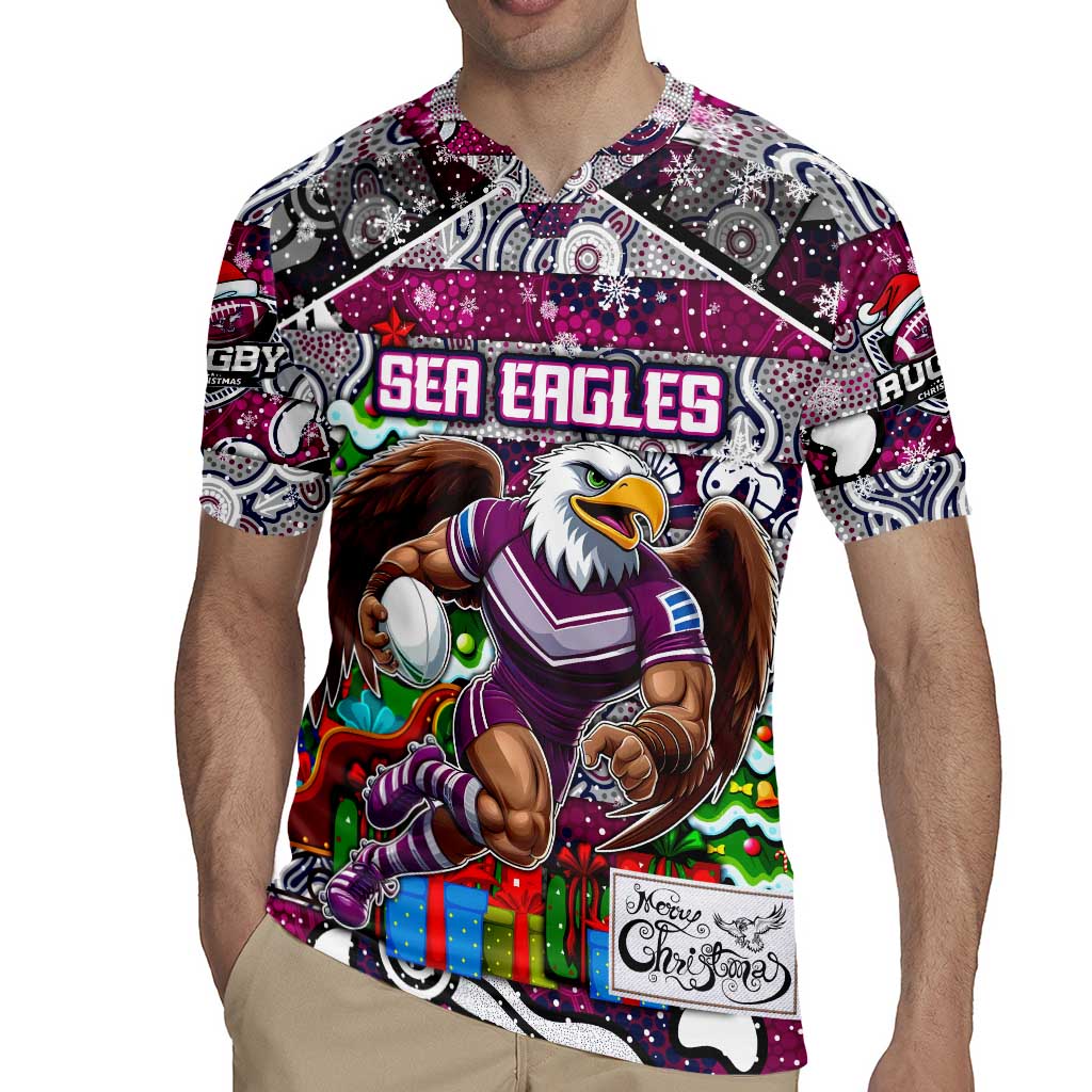 Custom Sea Eagles Rugby Merry Christmas Rugby Jersey Indigenous Australian Art