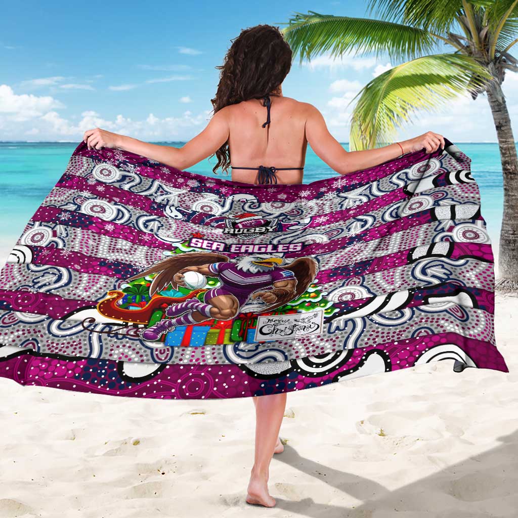 Sea Eagles Rugby Merry Christmas Sarong Indigenous Australian Art